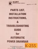 Kurt Manufacturing-Kurt Power Draw Bar, All Models, Installation Instructions and Parts Manual-All Models-01
